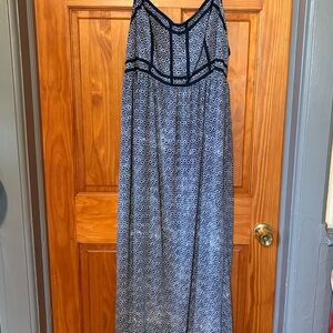 Torrid Navy and White Geometric Maxi Dress